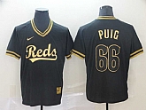 Reds 66 Yasiel Puig Black Gold Nike Cooperstown Collection Legend V Neck Jersey (1),baseball caps,new era cap wholesale,wholesale hats